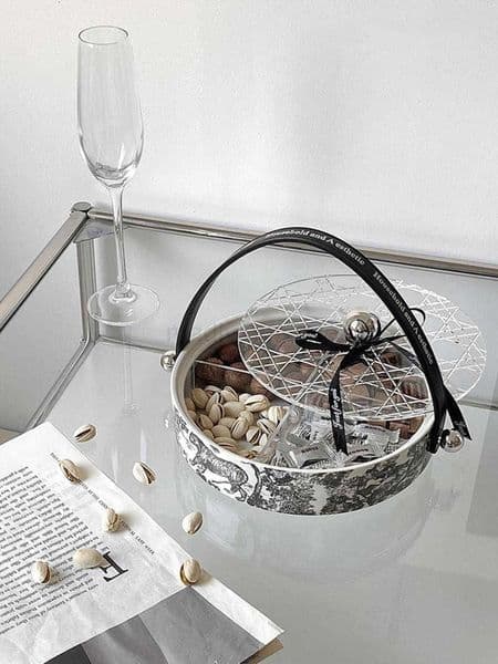 Nordic Ceramic Storage Box Creative Living Room Candy and Snack Storage Box Decoration Home Kitchen Fruit Plate Food Organizer M250719