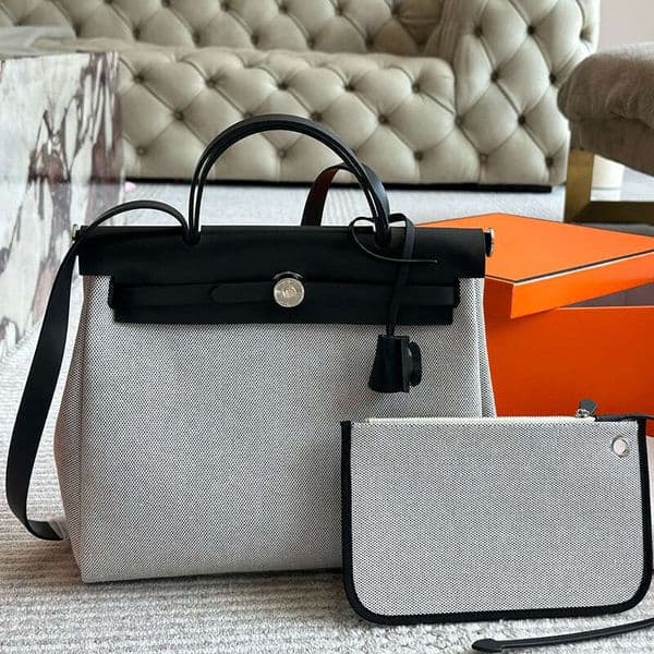 Designer Two-Tone Canvas & Leather Top Handle Tote Bag Totes Bag Ladies Luxury Handbags Shoulder Bags Fashion Crossbody Bag Splicing Color Handbag