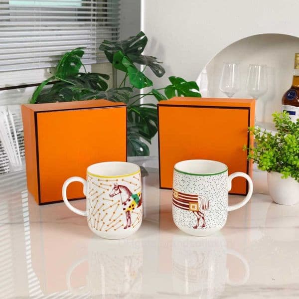 Bone China Couple Coffee Cup with Saucer Afternoon Tea Cup Friend Gift Box