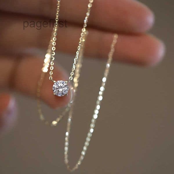Necklaces Designer 2024 Choucong Moissanite Diamond Pendant Simple Fashion Jewelry Real 100 925 Sterling Silver 14K Gold Solitaire Gemstones Women Beach Clavicel