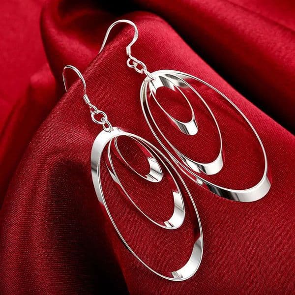 JewelryTop store 925 Sterling silver Earrings charms round for women girl wedding engagement jewelry beautiful fashion 250715