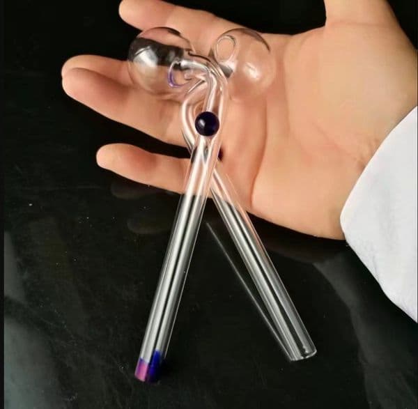 Smoke Pipes Hookah Bong Glass Rig Oil Water Bongs Double color spray colored long curved pot
