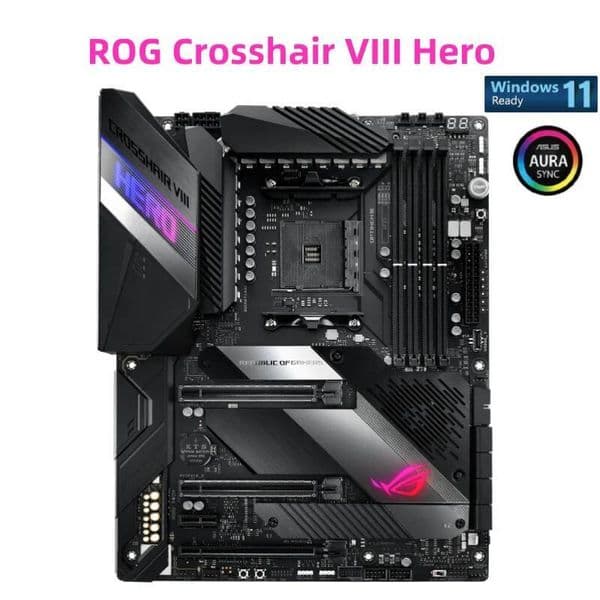 ROG Crosshair VIII Hero Motherboard 128GB DDR4 RGB ATX Mainboard AMD AM4 Socket for AMD Ryzen 5000/4000 G/3000/2000 Series CPU