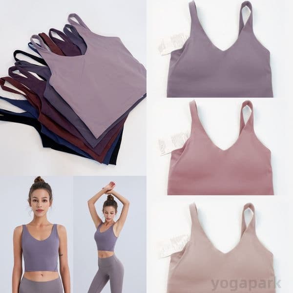 Align Neck Crop Women Top Bra Yoga Outfit Running Gym Sport Tank Top Free Widen Hem Push Up Workout Fiess Undershirt Women Crop Tops Brassiere