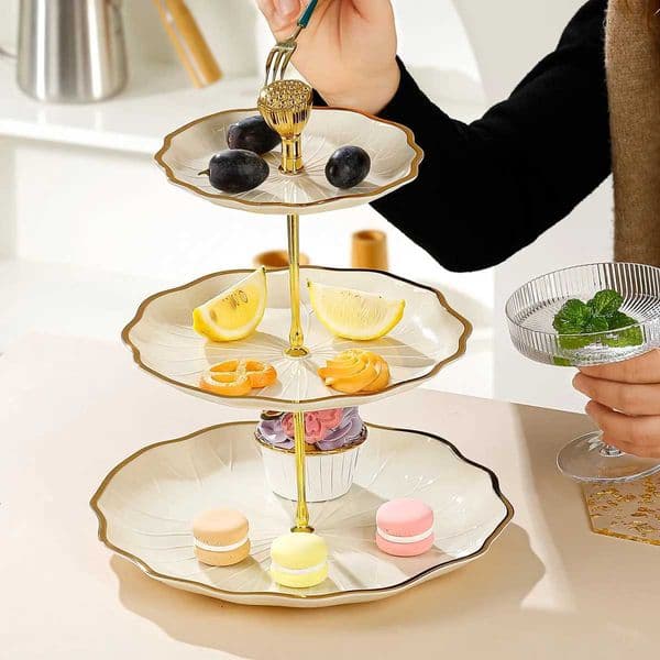 2/3 Tiers Fruit Snack Tray Plastic Bowls Desserts Holder Nuts Candy Displat Stand Decorative Party Serving Tray for Home Party X250721