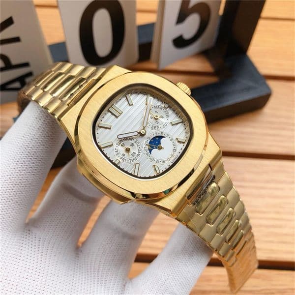 Brand New Men Aquanaut NAUTILUSity 5740 Series wristwatches Men's Automatic Mechanical watches women Luxury Watch Brown Dial Rose Gold Stainless Steel Strap #218