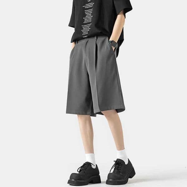 Korean Style New Five-point Pants Mens Summer Suit Shorts Streetwear Solid Color Work Shorts Black Shorts Bermuda Masculina 5XL XJ250721