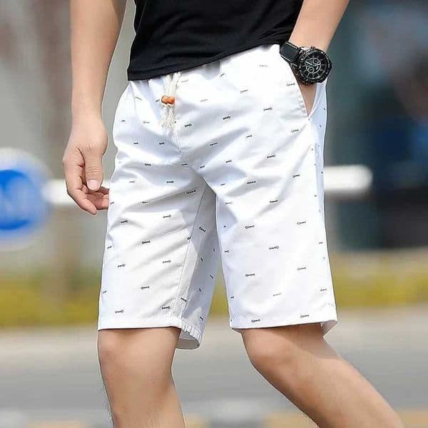 Summer Mens Fishbone Print Shorts Pants Cotton Loose Casual Fashion Beach Short Pants Joggers Streetwear Short Homme XJ250721