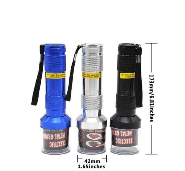 Popular aluminum alloy electric cigarette mill flashlight modeling gift box grinder
