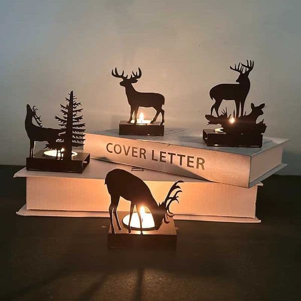 Metal Elk Candlestick Home Christmas Supply Candle Holder Decor W250721