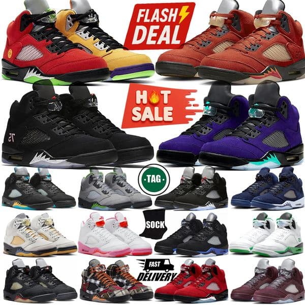 2025 Free shipping designer shoes basketball 5 5s mens womens Black Metallic Reimagined Sail UNC University Blue outdoor sports sneakers trainers 40-47