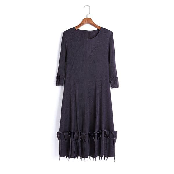 (334) Spring and summer women's dresses with pleated loose large swing a-line skirt long skirt drape small dress