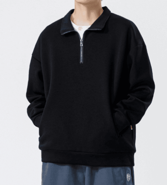 267 Turtleneck Sweatshirt for Men Autumn and Winter Thickened Loose Trendy Solid Color Casual
