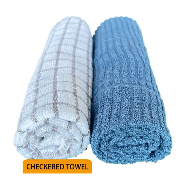 Checker Pattern Premium Toweling Sheet - Soft, Durable, Fast-Drying Bath Linen Towel