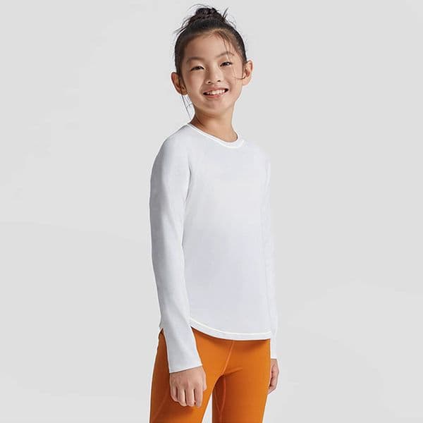 Kids Children's T-shirts Sports Yoga Long-sleeved Shirts Quick-drying Yoga Clothes Crew Neck Top 6116