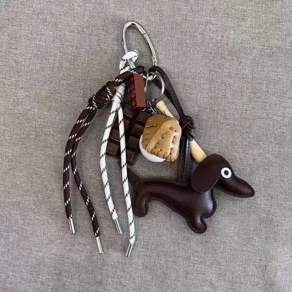 Charms Designer Style Dachshund Charm - Luxury Bag Keychain, Car Lanyard & Baseball Accessory, Premium Plush Gift