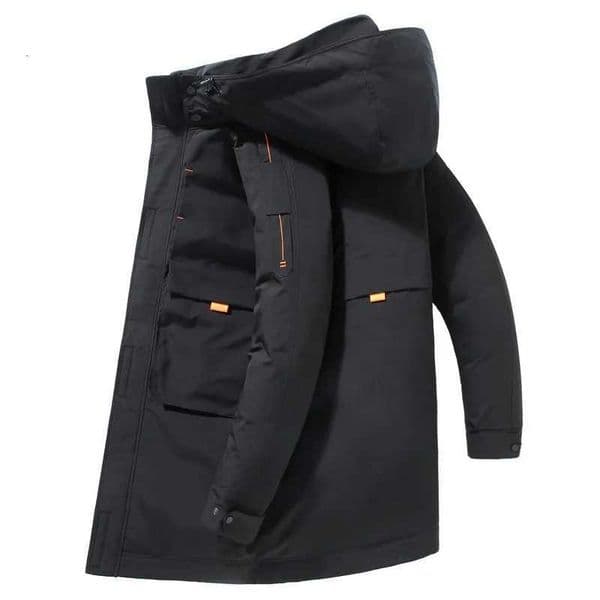 Winter Jacket Men White Duck Down Hooded Warm Down Coats Mens Fashion Long Slim Fit Black Winter Jacket Men Casual Clothing W250722