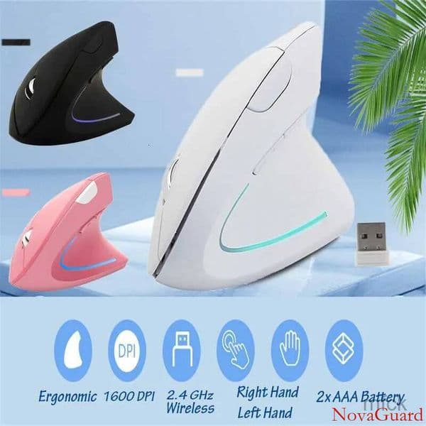 CHYI Ergonomic Vertical Mouse Wireless RGB USB Optical Mause Gaming Right Left Hand Pink Mice For Computer Laptop PC Tablet
