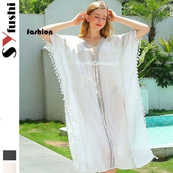 New Summer Fashion Women's Loose Plus Size Sun Protection Comfortable Sweet Style Beach Cover-Up Dress B5 b6