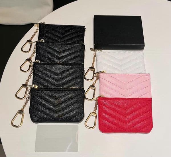 Fashion KEY POUCH Designers Mini Wallet brand Womens Mens Keychain Ring Credit Card Holder Coin Purse Luxury
