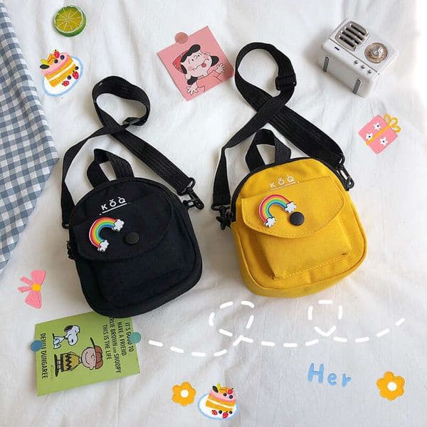 Cute 2023 New Trendy Versatile Canvas Crossbody Korean Style Casual Single Shoulder Small Square Bag