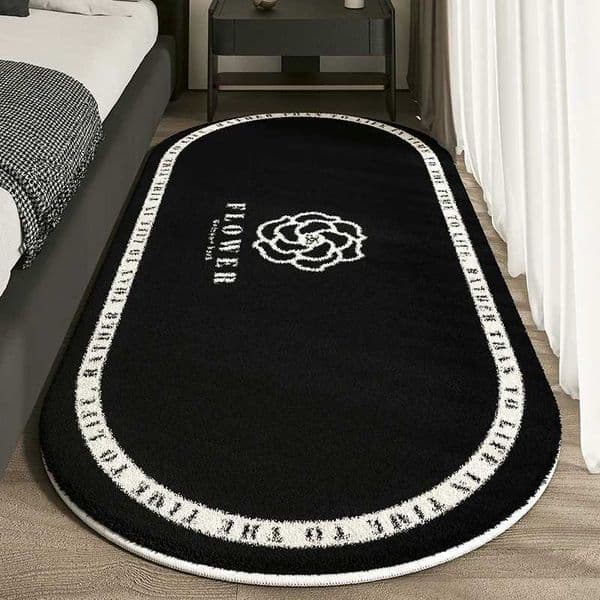 Lanjia Carpet Floor mat Designer Cashmere Imitated French Small Fragrance Bed Rug Advanced Sense Living Room Study Oval Dirt Resistant Non Slip Carpet