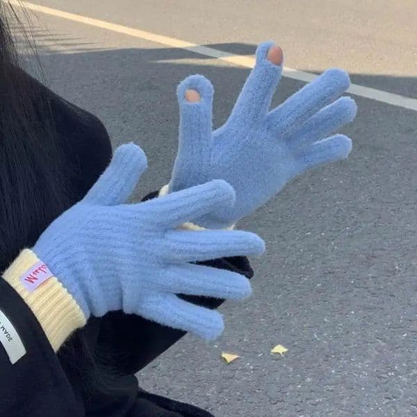 Cute Knitting Gloves Female Winter Mittens Factory Outlet Fur Gloves Womens Winter Gloves Women Girls Mittens 250717
