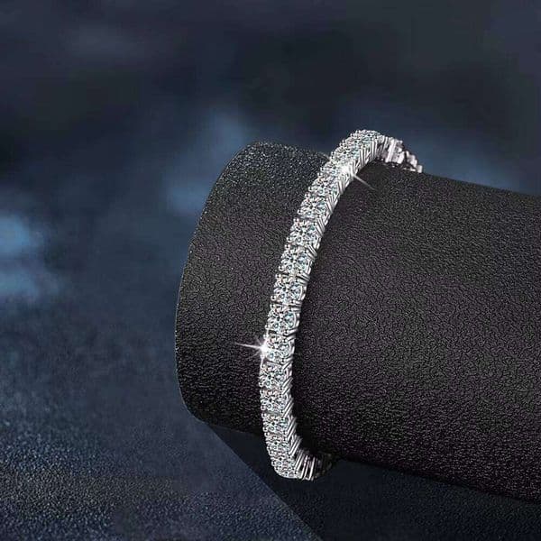 European American Sterling Sier Moissanite Bracelet High-End Ins Style Cross-Border Niche Accessible Fashion Bangle