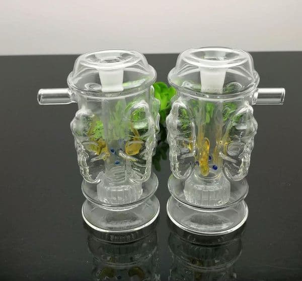 Glass Pipes Smoking Manufacture Hand-blown hookah Classic Hot Selling Four sided Skeleton Glass Water Smoke Bottle