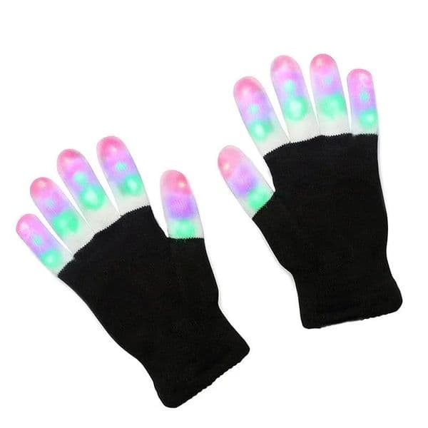 LED Flash Gloves Five Fingers Light Stage Performance colorful Finger Lighting Gloves Glow Flashing