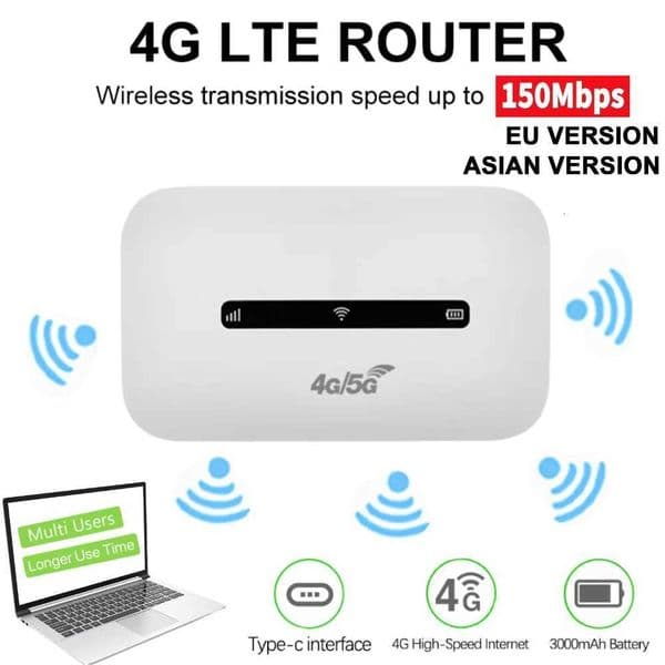 4G LTE Mobile WiFi Router 150Mbps Portable WiFi Mobile Pocket with SIM Card Slot Wireless Internet Router for SIM Card XJ250723