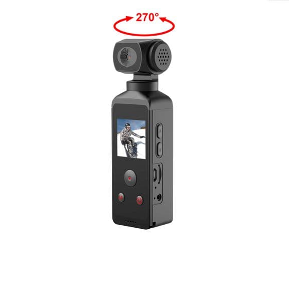 New 720P/5K sports pocket camera head, creative and compact, portable diving camera, 270-degree rotating mirror, can be used with telescopic rod