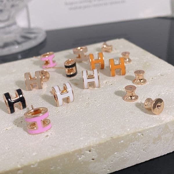 H Gold Hoop Designer Earrings Women Layered Personality Jewellery Luxury Stud Girls For Party