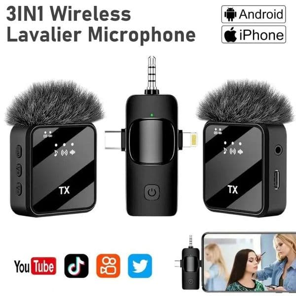 2026 New Wireless Lavalier For Camera Iphone Android Microphone Reverb Sound Video Recording outdoor Podcast Noise Reduction Clip Mic Free Shipping