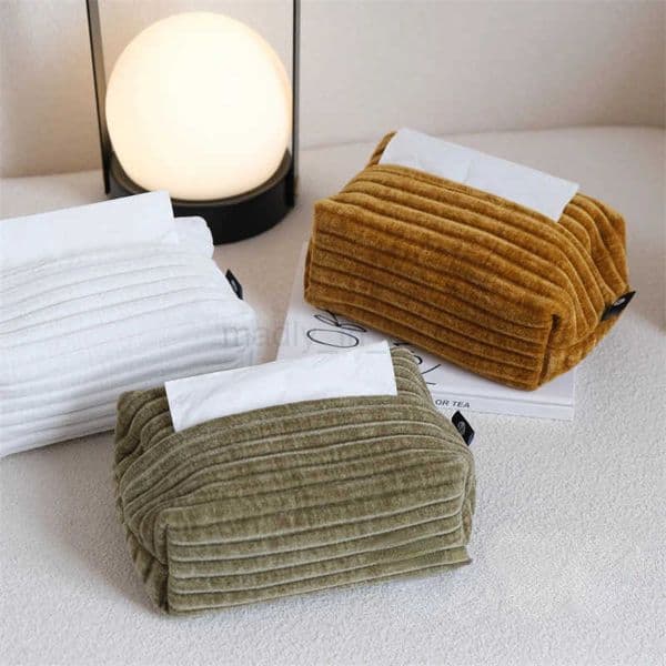 Drop Shipping Modern Simple Velvet Jacquard Tissue Box-like Home and Office Tissue Set Napkin Holder Tissue Box M250724