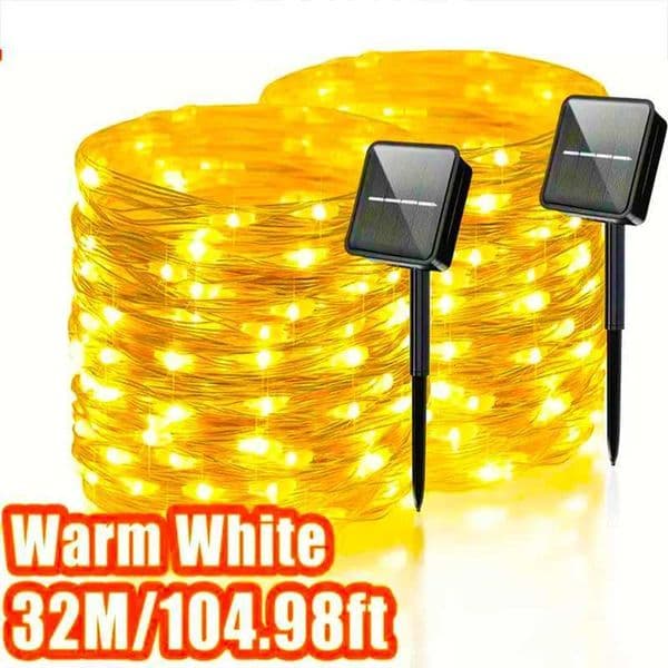 50/100/200/300 LED Outdoor Solar Powered String Fairy Lights 8 Modes IP65 Waterproof for Garden Christmas Tree Wedding Decor X250724