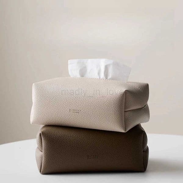 Office Kitchen Tissue Boxes Bathroom Desktop Modern Rectangle Tissue Boxes Restaurant PU Leather Storage Absorbent Paper MHZJH M250724