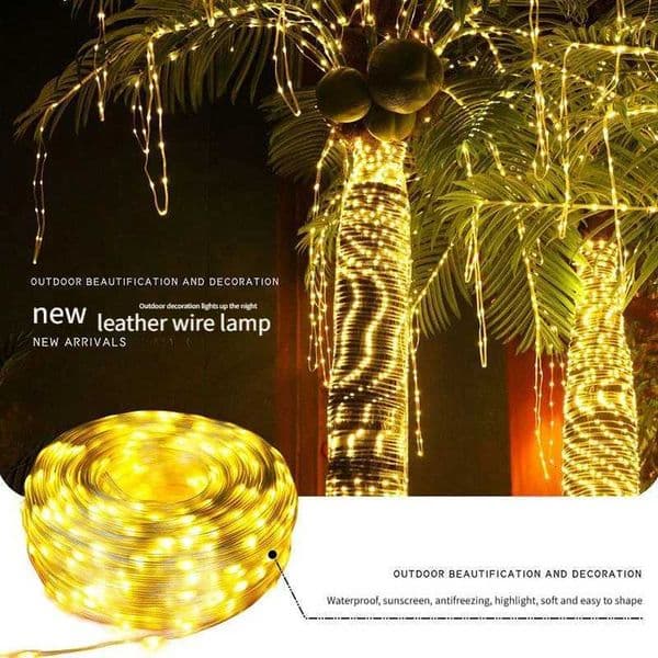 300/200/100/50 LED Solar Tube Light String 8-mode Outdoor Decorative Color Light String Courtyard Festival Decorative Light X250724
