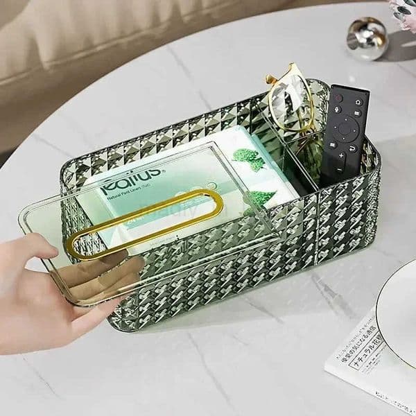 Luxury Tissue Box Paper Towel Holder Bathroom Napkin Toilet Paper Dispenser Desktop Plastic Storage Box Home Decor Ornaments M250724