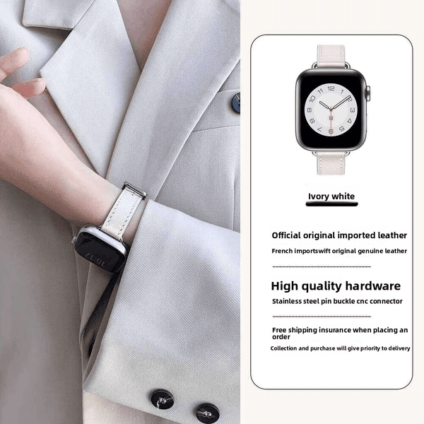 Kebitt Compatible with iWatch Band S10 Apple Watch S9 Genuine Leather S7/S8/S6 Women's SE Summer Ultra2 High-End Series New iPhone