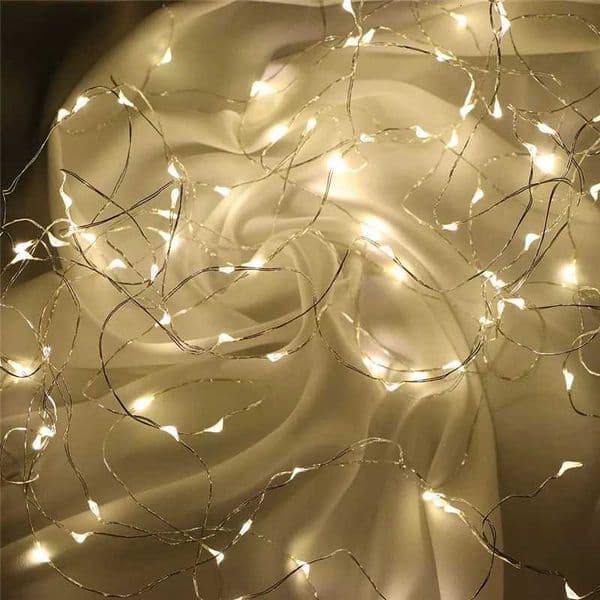 100 LED Silver Copper Wire String Lights AA Battery Powered 1M 10 2M 20 3M 30 5M 50 10M Decorative Fairy Lights X250724