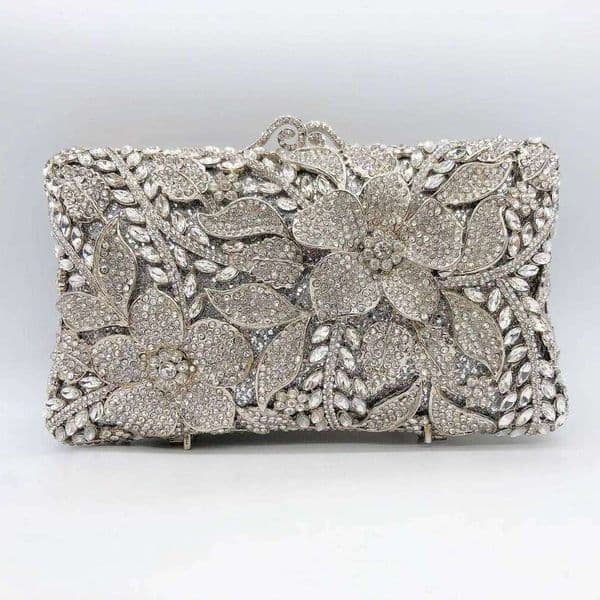 Women XIYUAN Evening Gold/Sier Chain Shoulder Bags Stones Bag Day Clutches Dias Metal Ladies Clutch Handbags