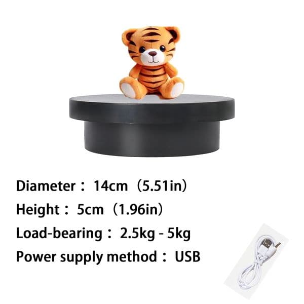 1 pcs 14cm 5.5in black AutomaticElectric turntable rotating display stand Live broadcast turntable