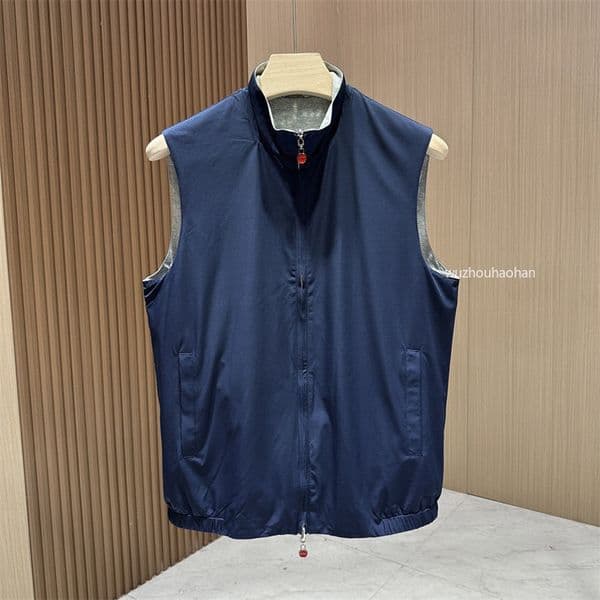 Men Vests Winter kiton Double-end Zipper Wool Knitted Lining Casual Vest K1289