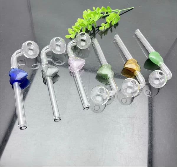 Glass Bowl Pipes Male Joint Smoking Pipes bongs New style bubble colored heart-shaped glass cookware and smoking accessories