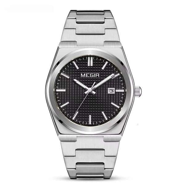 DHwatches MEGIR Men's Business Watch - Digital-Analog, Luminous, 30M Waterproof, Stainless Steel, Quartz Wristwatch