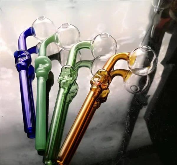 Hookahs Color bones curved pot Wholesale Glass Bongs Accessories, Glass Water Pipe Smoking,