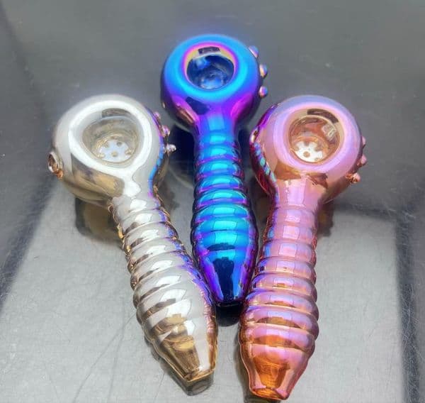 Glass Bowl Pipes Male Joint Smoking Pipes bongs Classic European and American gold-plated colorful thickened glass pipe