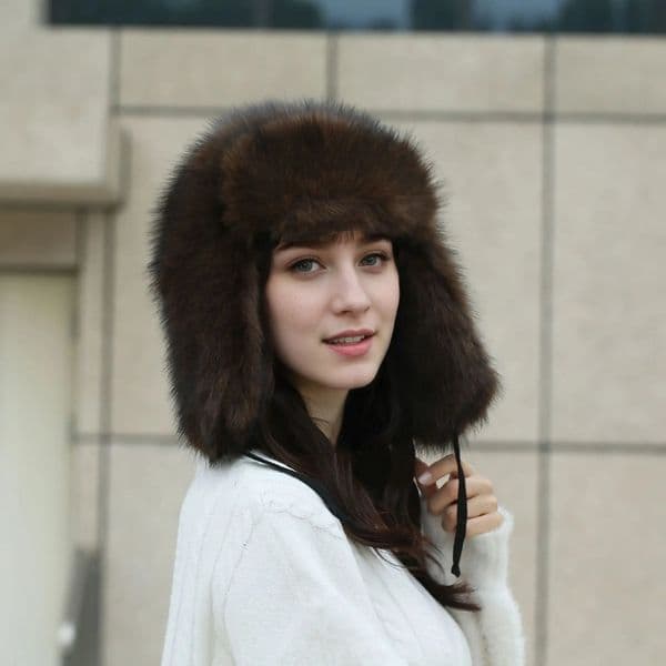 Fashion Fluffy Winter Hats For Women Russian Female Round Cap Faux Fur Hats Faux Raccoon Fur Beanies Faux Fox Bomber Hat 250724