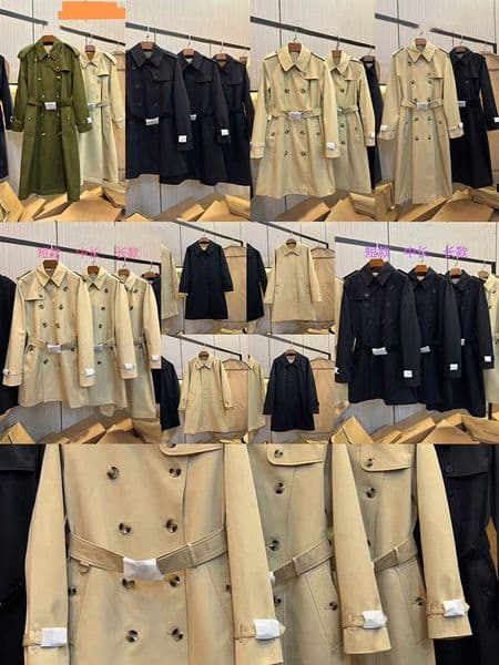 Men's Trench Coats Designer Jacket Business Mid-length Trench Coat High Street Lapel Single-breasted Punch Belt Slim Same style for ladies